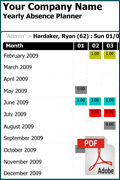 Yearly Absence Planner Report